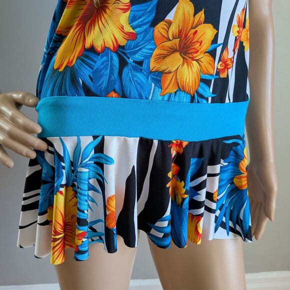 Vintage Y2K Micro Mini Dress Floral Halter Drop Waist Trashy Ruffle Top Small - Picture 5 of 12